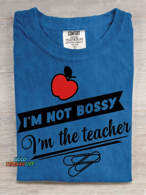 Not Bossy Just Teacher Decorative Pattern T-shirt