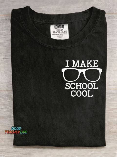 Teacher Make School Cool Decorative Pattern T-shirt