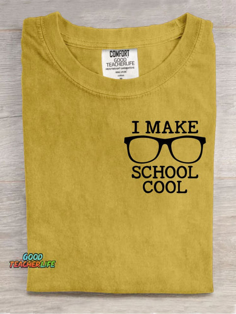 Teacher Make School Cool Decorative Pattern T-shirt