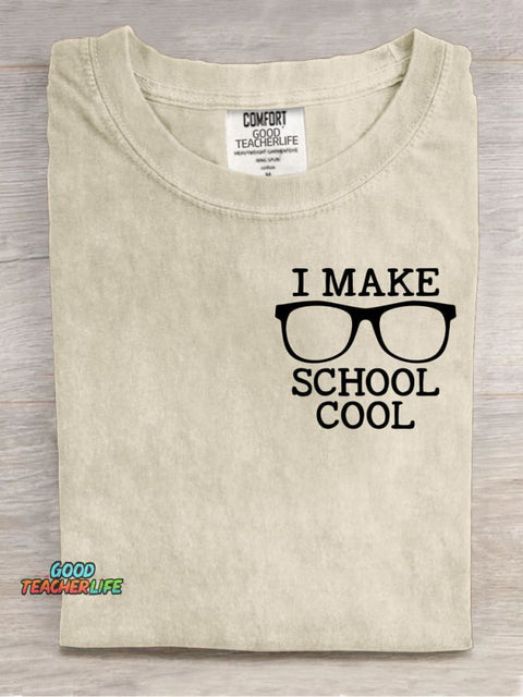 Teacher Make School Cool Decorative Pattern T-shirt