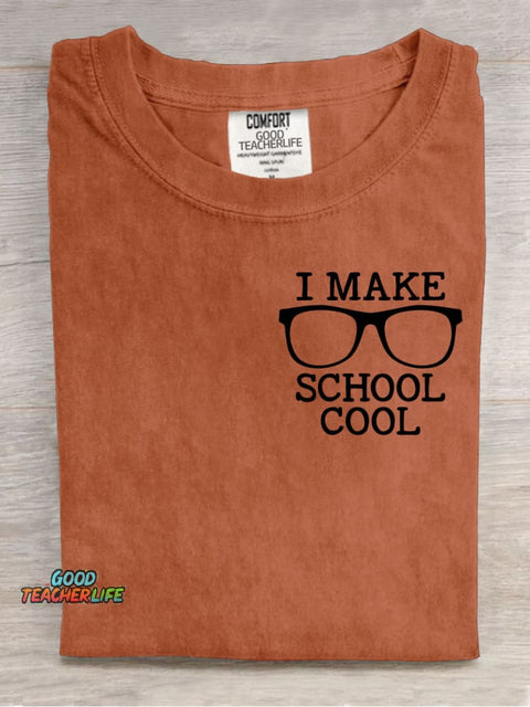 Teacher Make School Cool Decorative Pattern T-shirt
