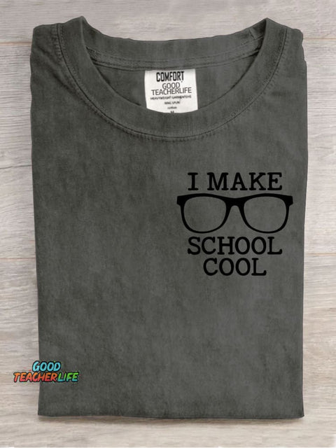 Teacher Make School Cool Decorative Pattern T-shirt