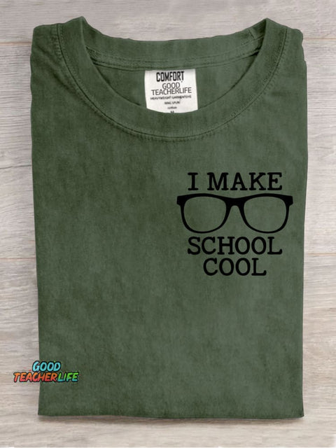 Teacher Make School Cool Decorative Pattern T-shirt