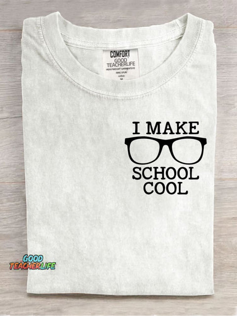 Teacher Make School Cool Decorative Pattern T-shirt