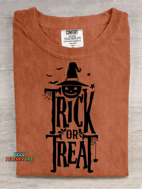 Trick or Treat Halloween Decorative Pattern T-shirt