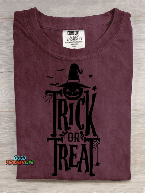 Trick or Treat Halloween Decorative Pattern T-shirt