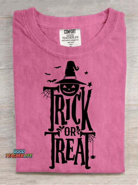 Trick or Treat Halloween Decorative Pattern T-shirt