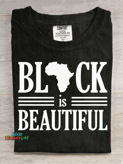 Black Is Beautiful Decorative Pattern T-shirt