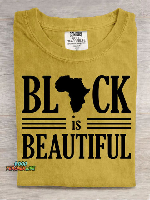 Black Is Beautiful Decorative Pattern T-shirt