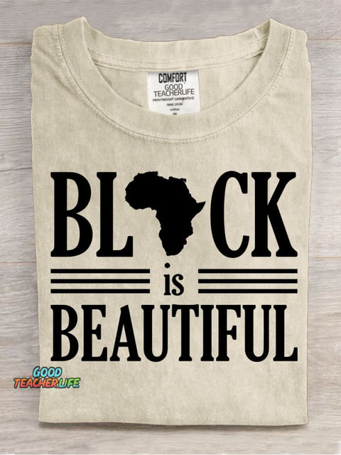 Black Is Beautiful Decorative Pattern T-shirt