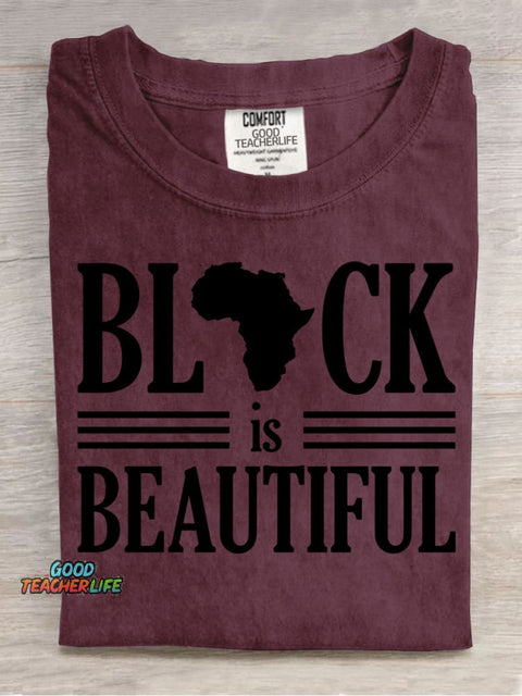 Black Is Beautiful Decorative Pattern T-shirt