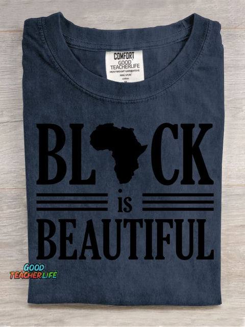 Black Is Beautiful Decorative Pattern T-shirt