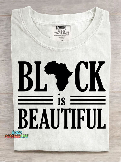 Black Is Beautiful Decorative Pattern T-shirt