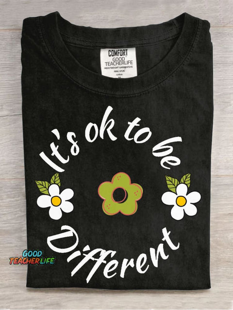 It's Ok To Be Different Decorative Pattern T-shirt
