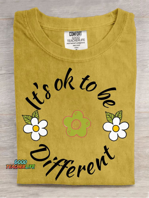 It's Ok To Be Different Decorative Pattern T-shirt