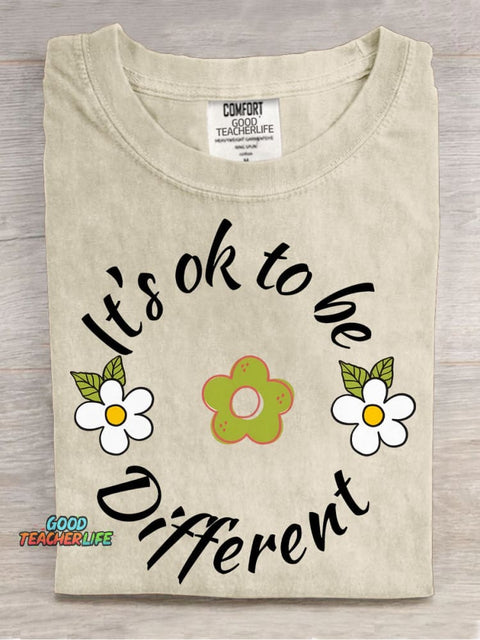 It's Ok To Be Different Decorative Pattern T-shirt