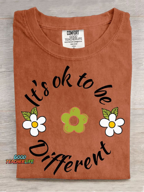 It's Ok To Be Different Decorative Pattern T-shirt