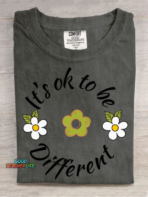 It's Ok To Be Different Decorative Pattern T-shirt
