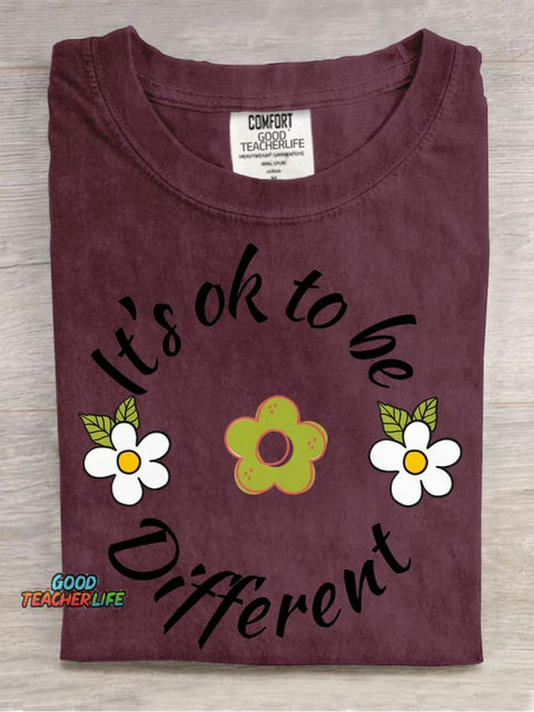 It's Ok To Be Different Decorative Pattern T-shirt
