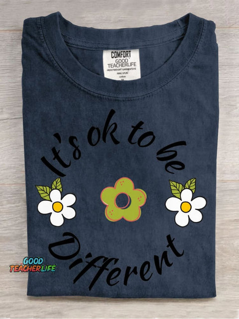 It's Ok To Be Different Decorative Pattern T-shirt