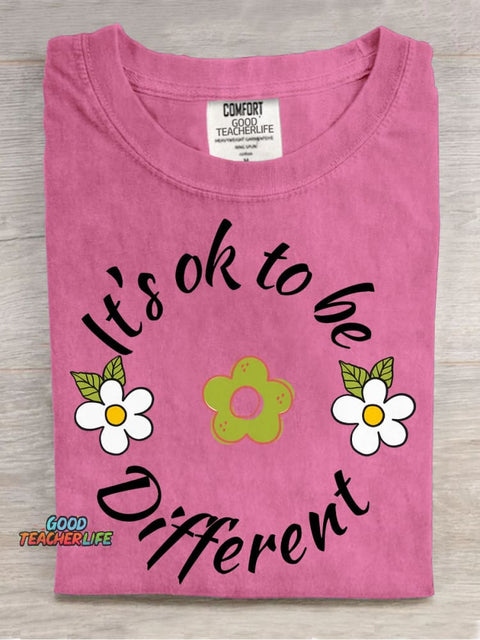 It's Ok To Be Different Decorative Pattern T-shirt