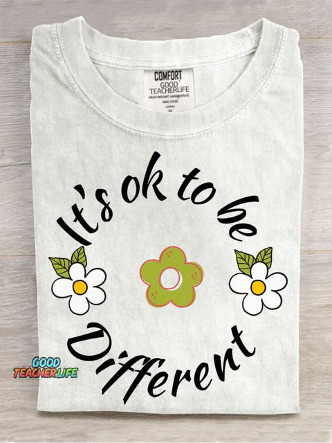 It's Ok To Be Different Decorative Pattern T-shirt