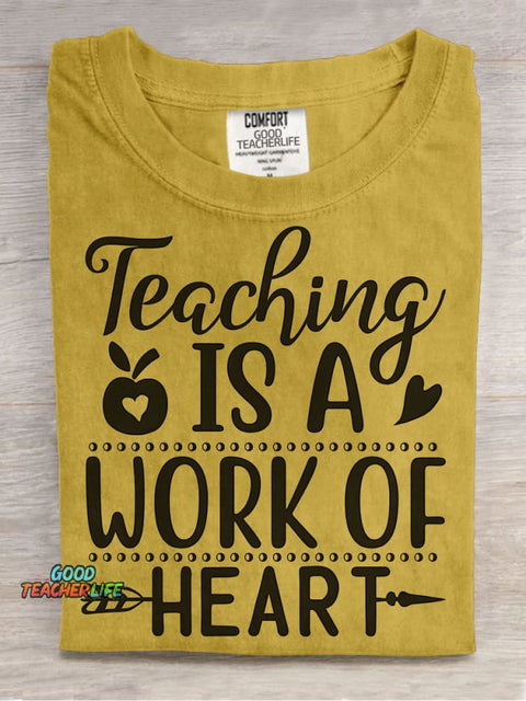 Work of Heart Decorative Pattern T-shirt