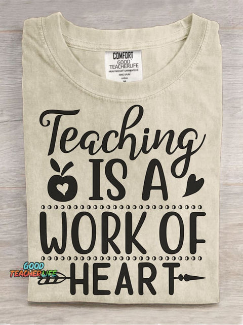 Work of Heart Decorative Pattern T-shirt