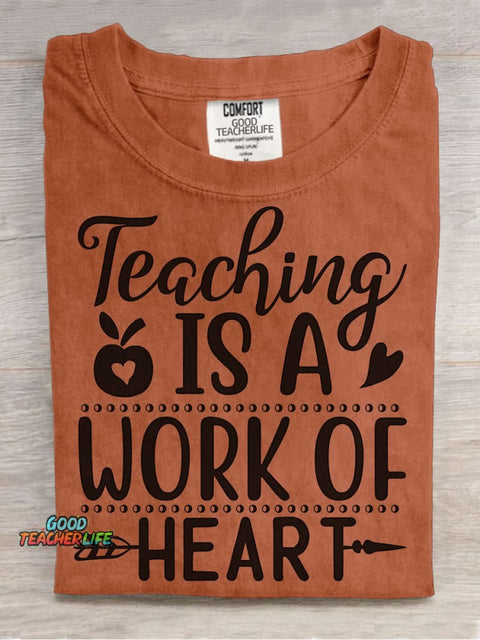 Work of Heart Decorative Pattern T-shirt