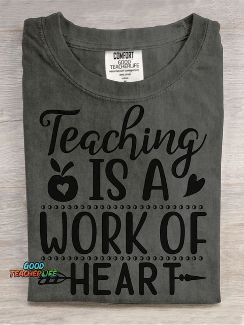 Work of Heart Decorative Pattern T-shirt