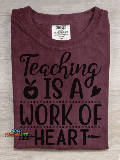Work of Heart Decorative Pattern T-shirt