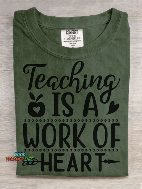 Work of Heart Decorative Pattern T-shirt