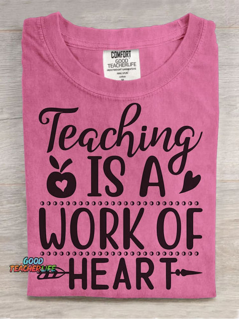 Work of Heart Decorative Pattern T-shirt