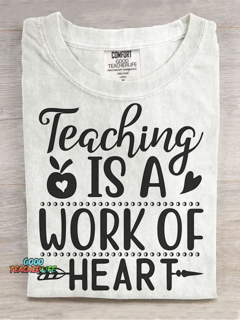 Work of Heart Decorative Pattern T-shirt