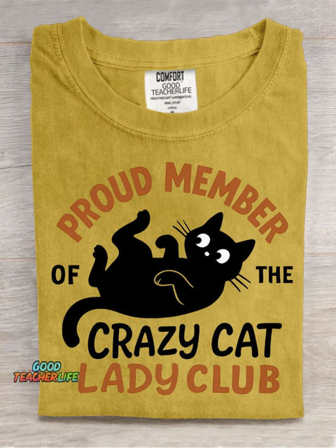 Crazy Cat Lady Club Decorative Pattern T-shirt