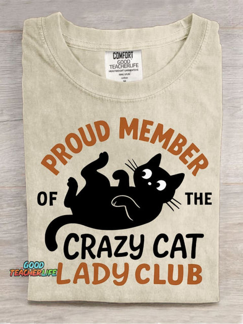 Crazy Cat Lady Club Decorative Pattern T-shirt
