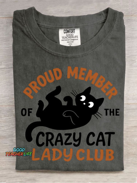 Crazy Cat Lady Club Decorative Pattern T-shirt