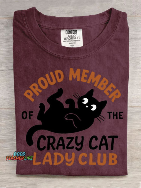 Crazy Cat Lady Club Decorative Pattern T-shirt