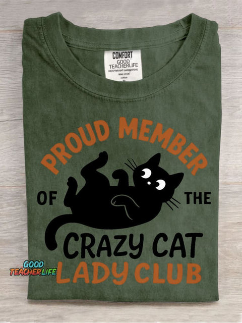 Crazy Cat Lady Club Decorative Pattern T-shirt