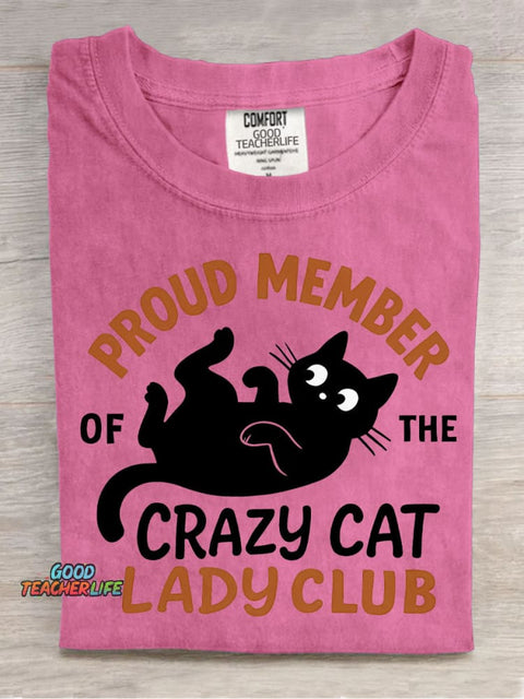 Crazy Cat Lady Club Decorative Pattern T-shirt