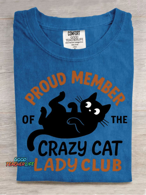 Crazy Cat Lady Club Decorative Pattern T-shirt