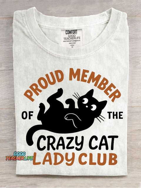 Crazy Cat Lady Club Decorative Pattern T-shirt
