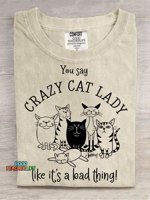 Crazy Cat Lady Decorative Pattern T-shirt