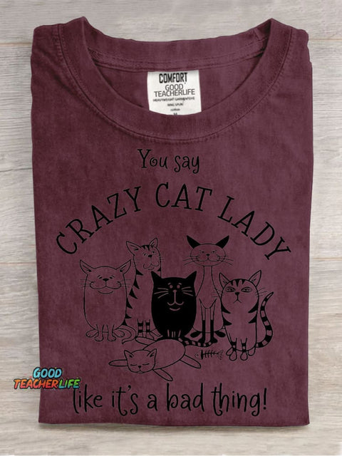 Crazy Cat Lady Decorative Pattern T-shirt