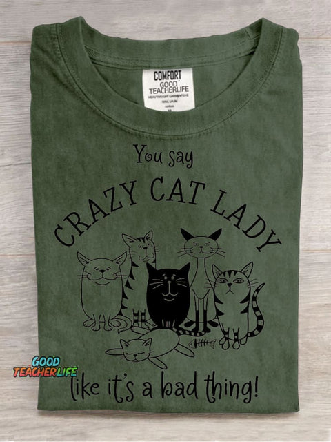 Crazy Cat Lady Decorative Pattern T-shirt