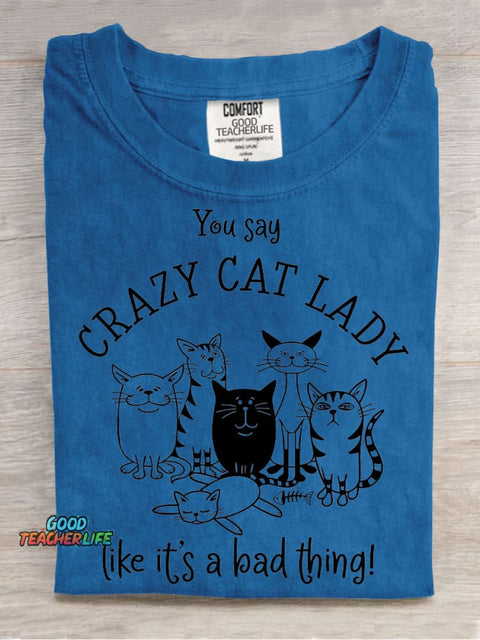 Crazy Cat Lady Decorative Pattern T-shirt