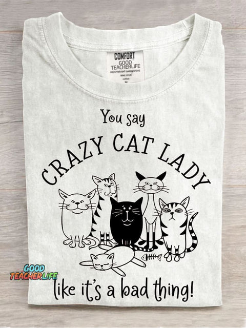 Crazy Cat Lady Decorative Pattern T-shirt