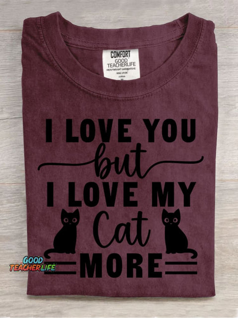 Love My Cat More Decorative Pattern T-shirt