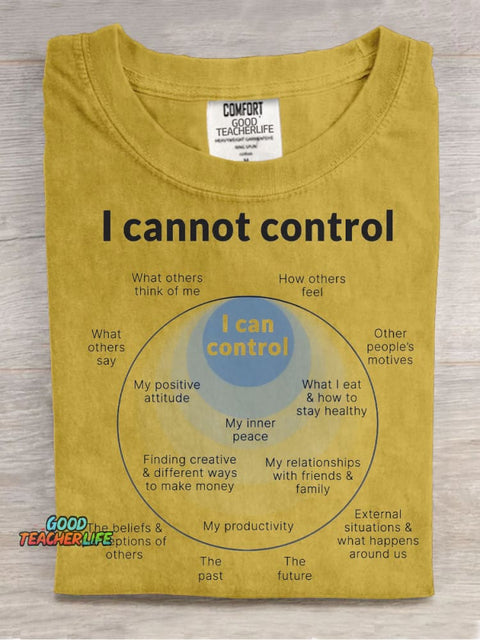 I Can and I Can Not Control Decorative Pattern T-shirt