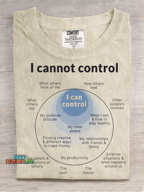 I Can and I Can Not Control Decorative Pattern T-shirt